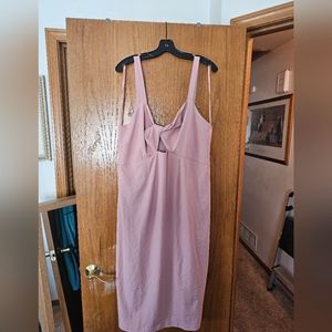 BHLDN X Anthropologie Evonna Dusty Pink Cutout Twist Midi Halter US Sz 16